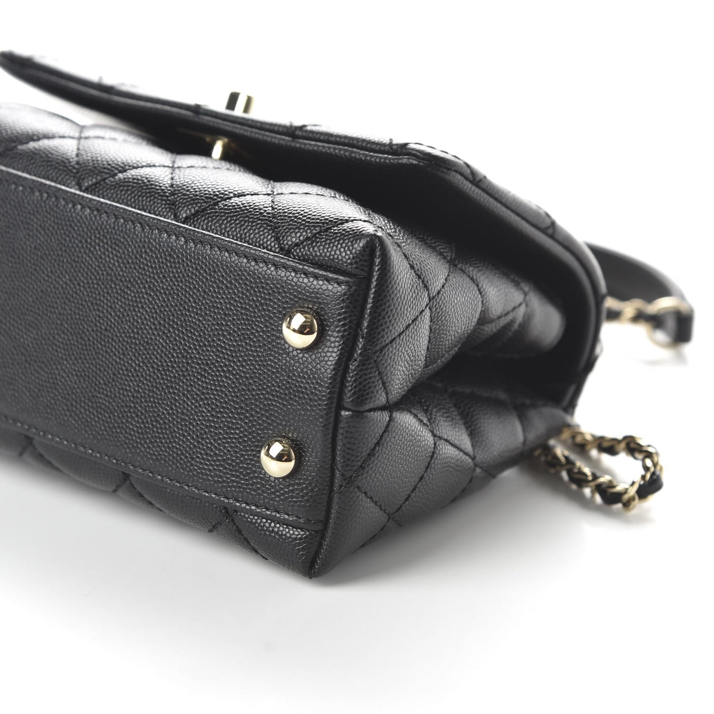 Caviar Quilted Extra Mini Coco Handle Flap Black
