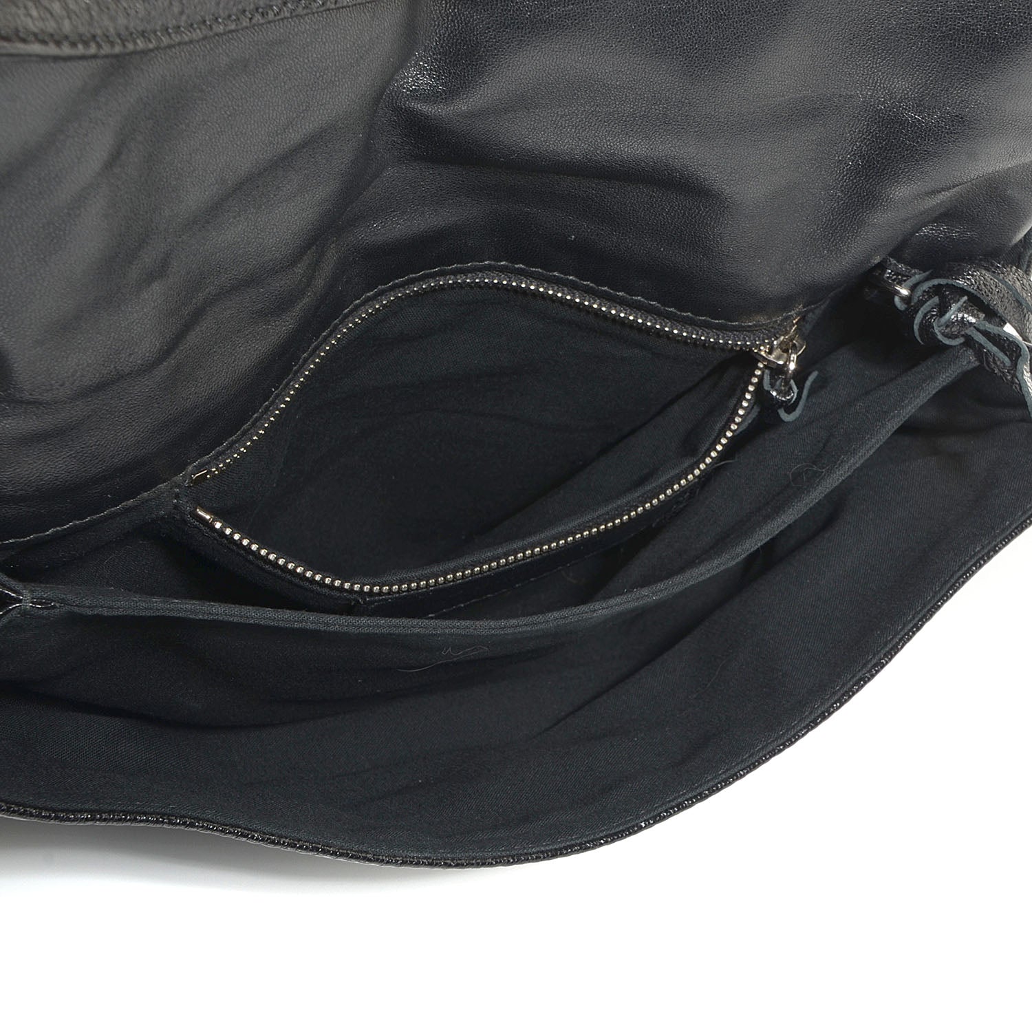 Balenciaga Chevre Metallic Edge Classic Silver Hardware Envelope Clutch Black 5 of 9