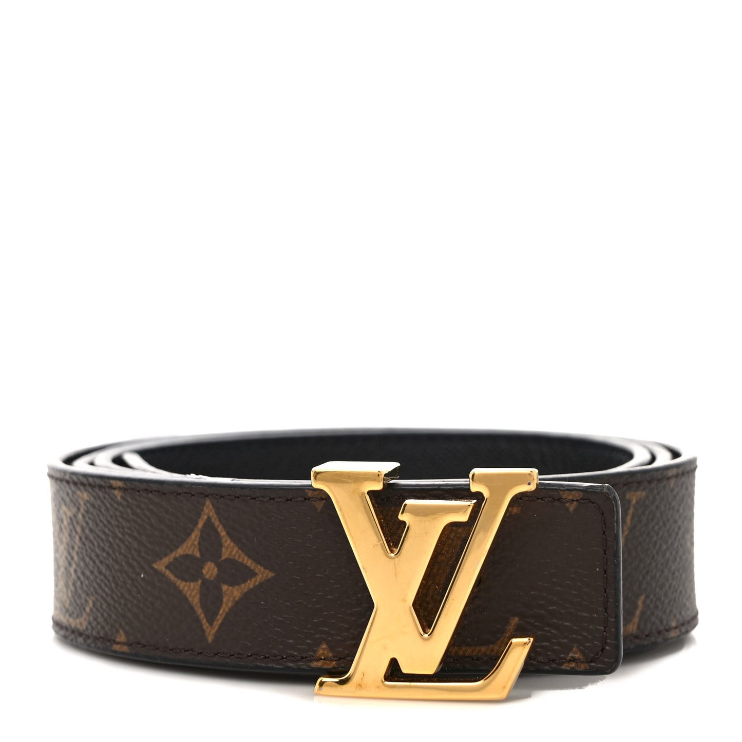 Calfskin Monogram 30mm LV Initiales Reversible Belt 90 36 Black