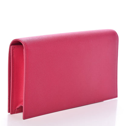 Saint Laurent Grain De Poudre Classic Monogram Kate Clutch Lipstick Fuchsia 3 of 9