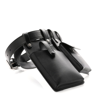 Fendi Vitello Glacier Utility Belt Pouch 85 34 Black 3 of 8