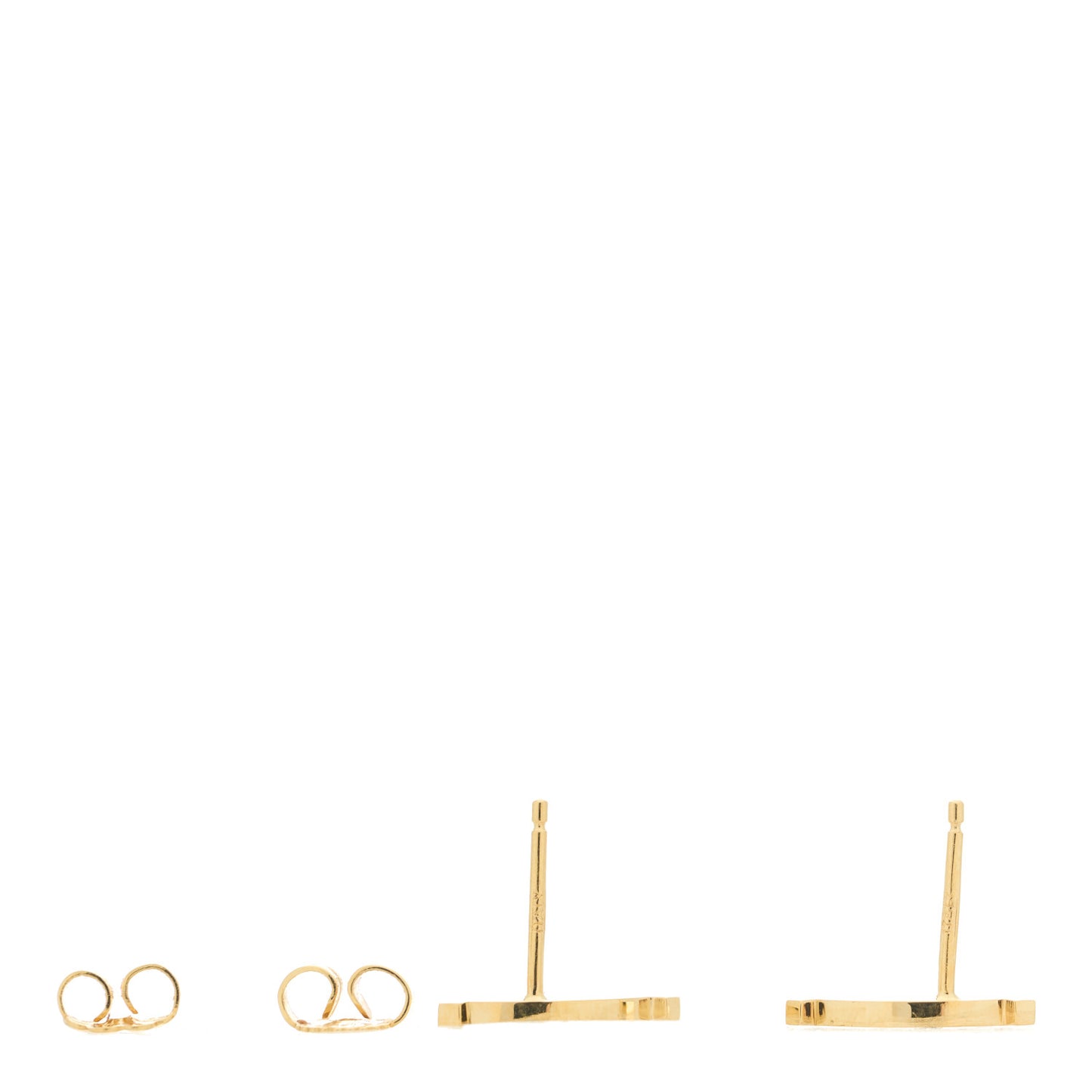 18K Yellow Gold T Smile Stud Earrings