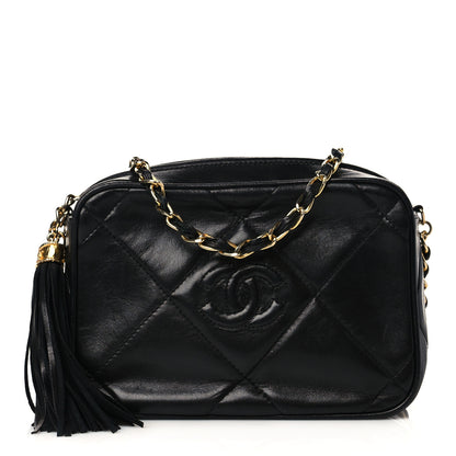 Chanel Lambskin Quilted CC Tassel Camera Case Black 1 of 9