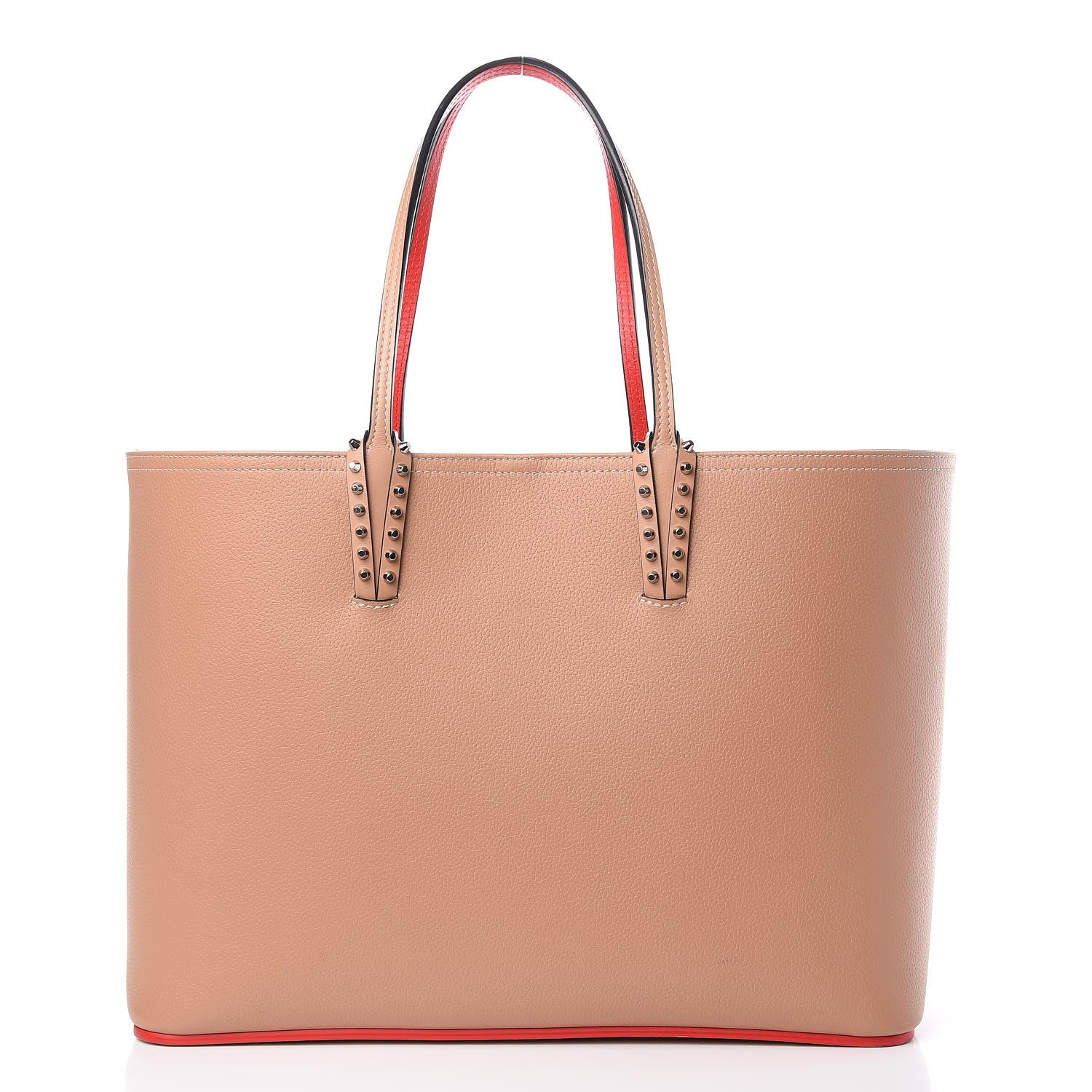 Christian Louboutin Calfskin Spikes East West Cabata Tote Nude 4 of 10
