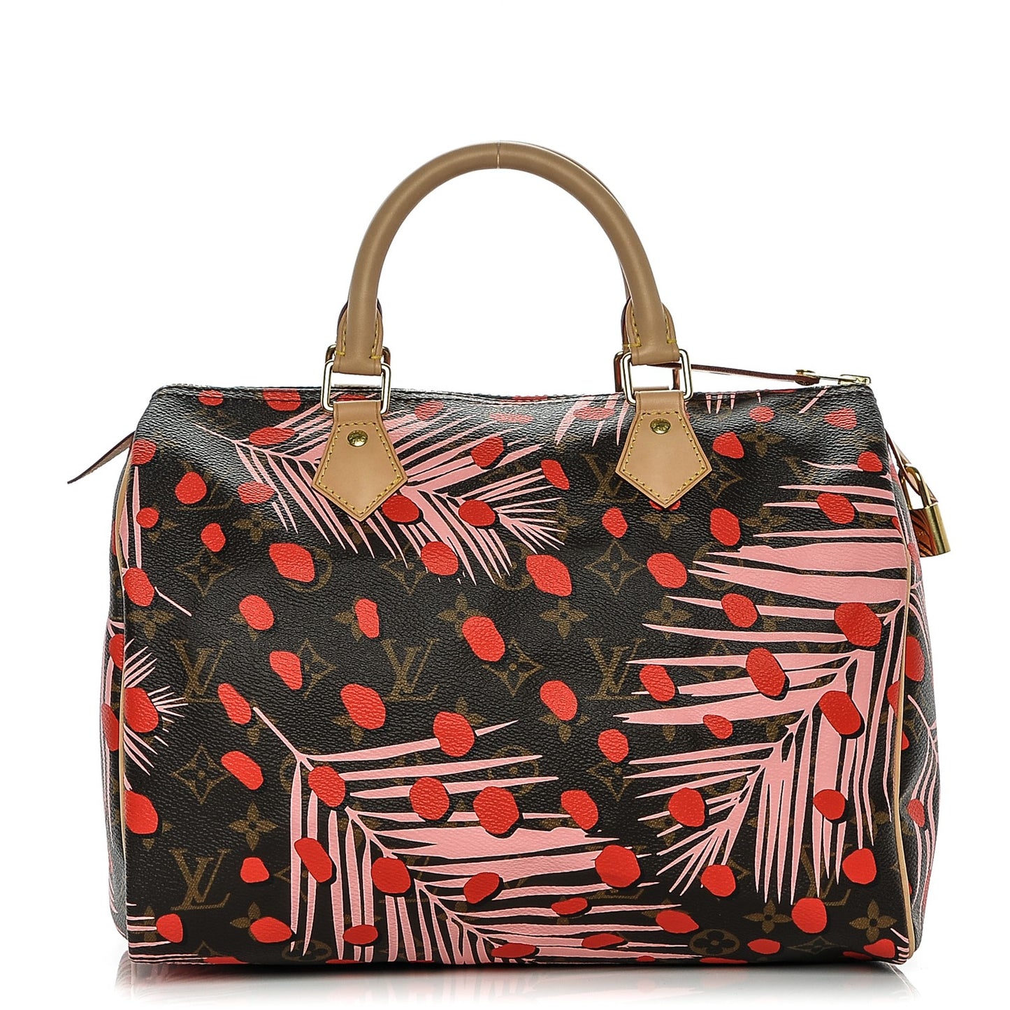 Monogram Jungle Dots Speedy 30 Sugar Pink Poppy