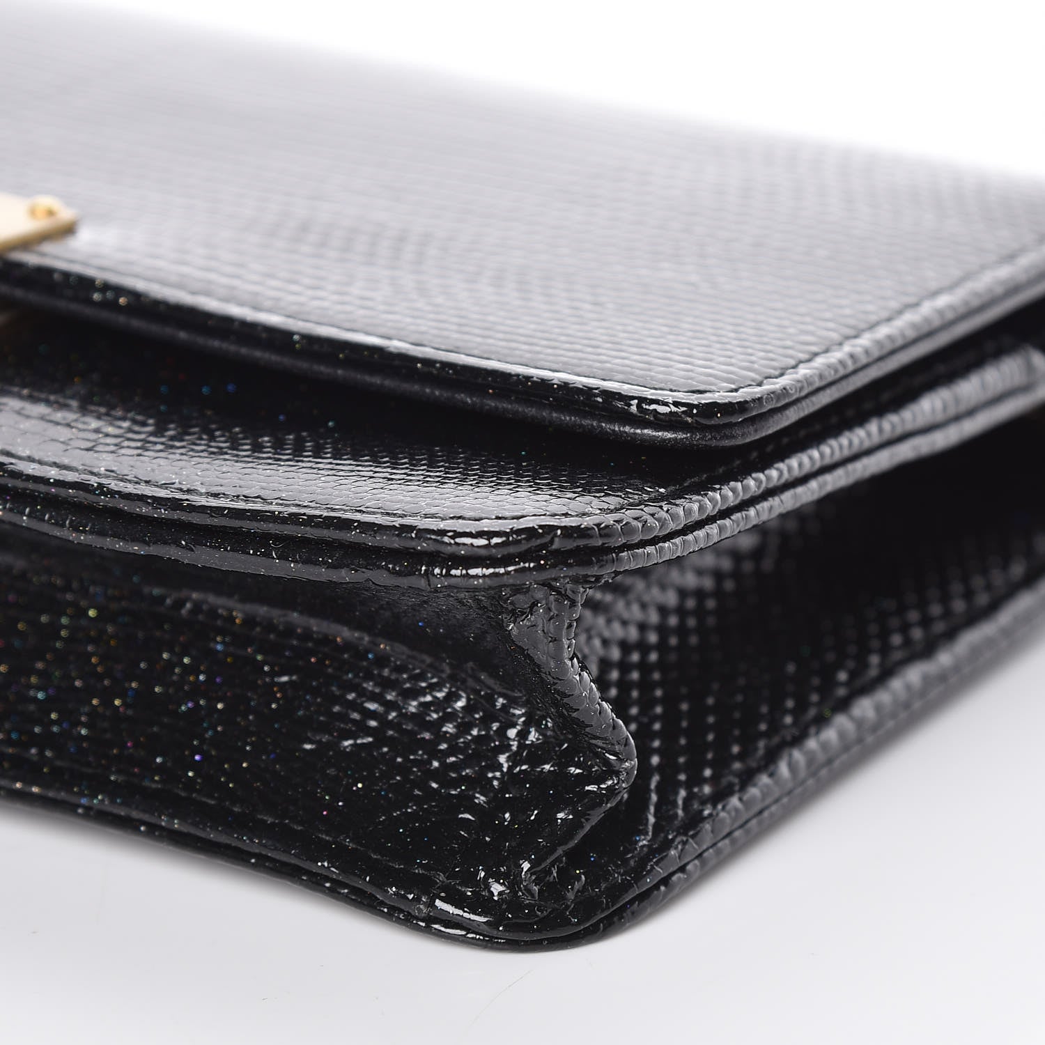 Chanel Metallic Lizard Golden Class Wallet on Chain WOC Black 12 of 15