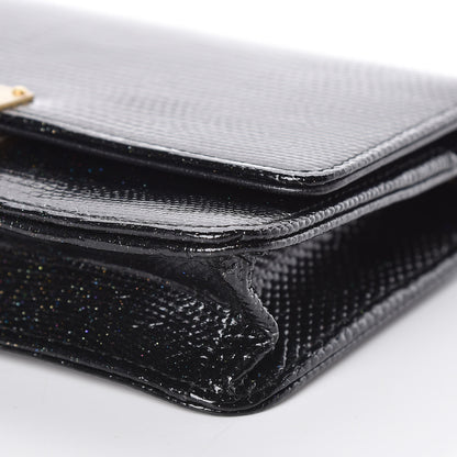 Chanel Metallic Lizard Golden Class Wallet on Chain WOC Black 12 of 15