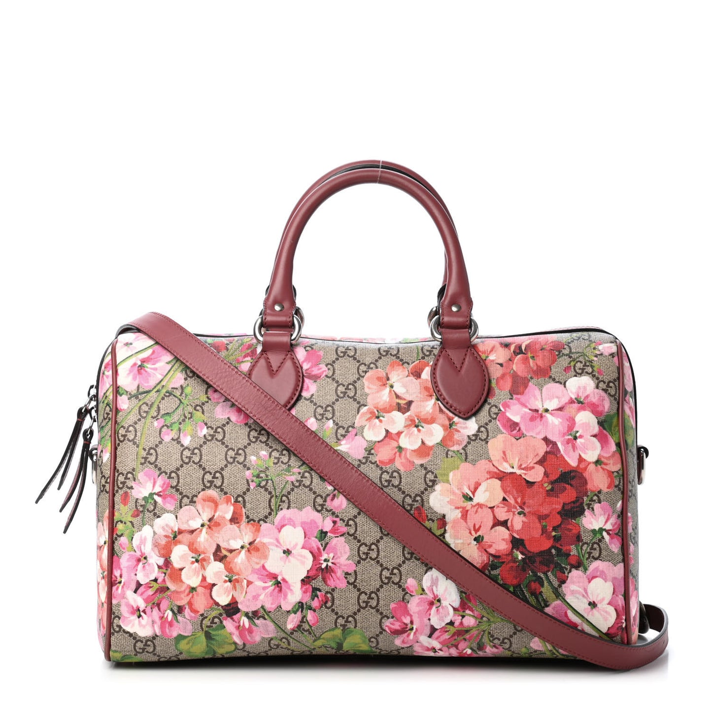 GG Supreme Monogram Blooms Medium Boston Beige Multicolor Dry Rose