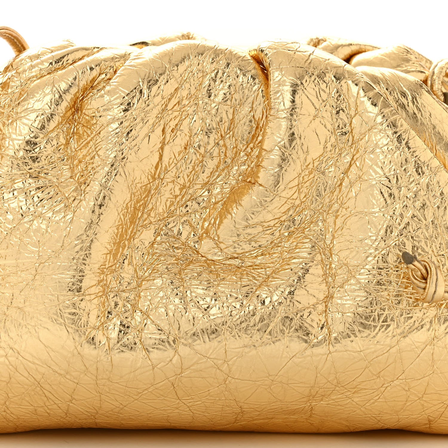 Bottega Veneta Metallic Crinkled Lambskin The Mini Pouch Oro 8 of 11