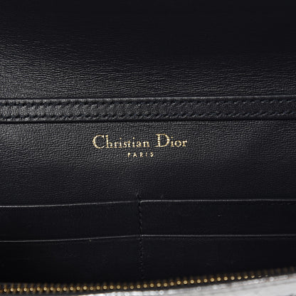 Christian Dior Metallic Ceramic Effect Deerskin Diorama Wallet on Chain Pouch Silver 6 of 11