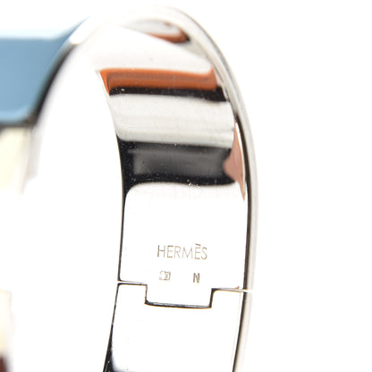 Hermes Enamel Wide Clic Clac H Bracelet GM Aigue Marine 4 of 6