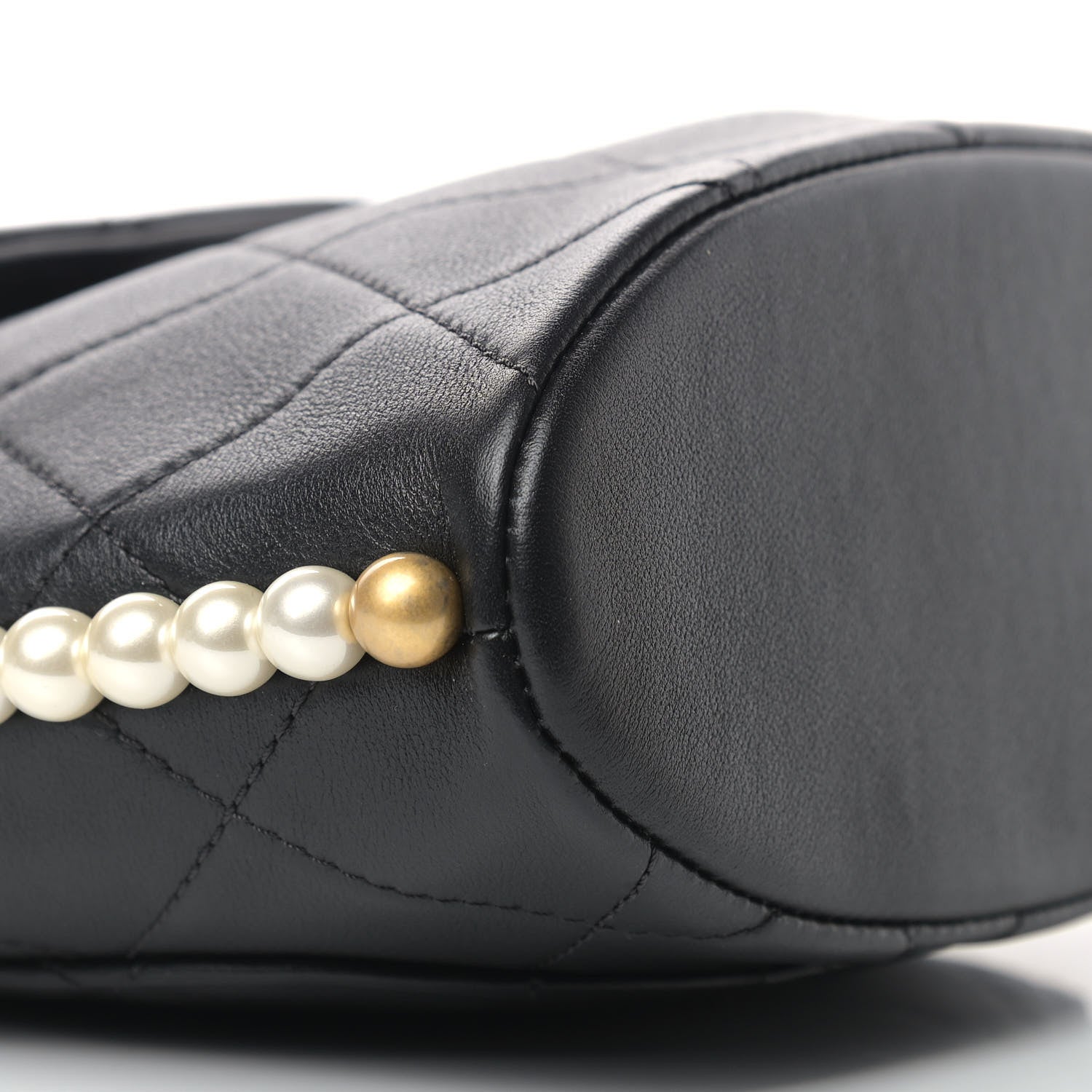 Chanel Calfskin Quilted Pearl Small About Pearls Hobo Bag Black 8 of 9