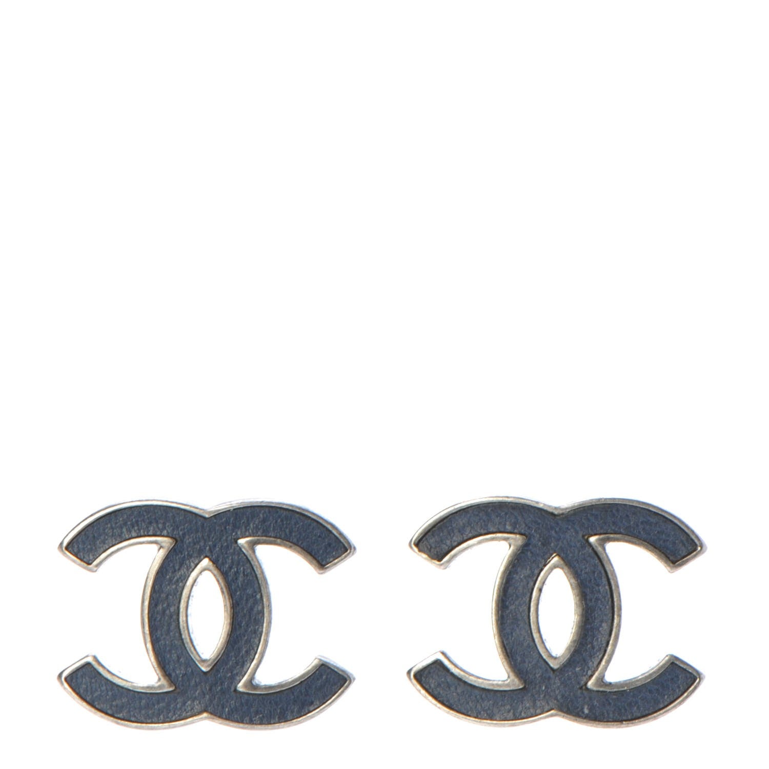 Chanel Lambskin CC Earrings Marine 1 of 6
