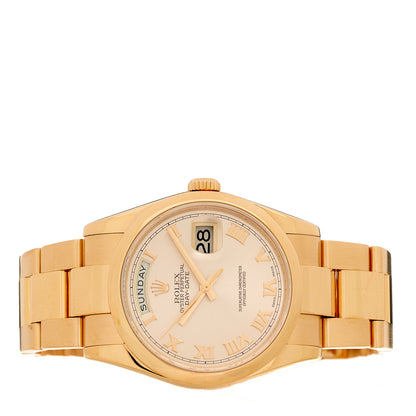 Rolex 18K Everose Gold 36mm Oyster Perpetual Day-Date Watch Champagne Roman 118205 2 of 4