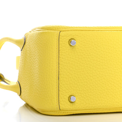 Hermes Taurillon Clemence Mini Lindy 20 Lime 8 of 9