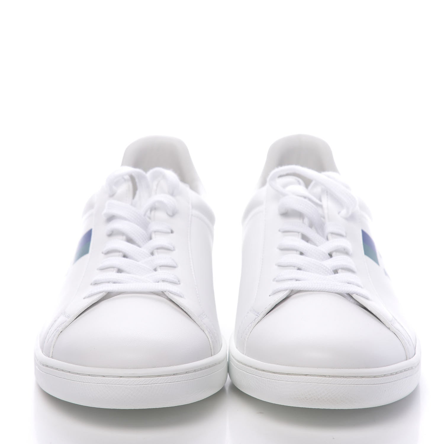 Louis Vuitton Calfskin Luxembourg Sneakers 7.5 White Bleu 2 of 8