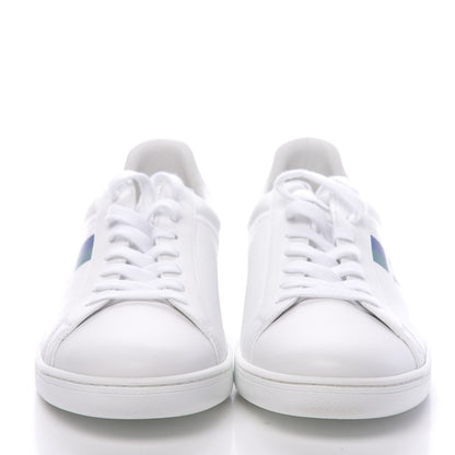 Louis Vuitton Calfskin Luxembourg Sneakers 7.5 White Bleu 2 of 8