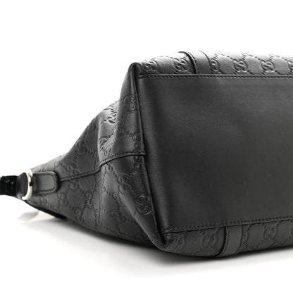 Gucci Guccissima Medium GG Charm Dome Satchel Black 9 of 10
