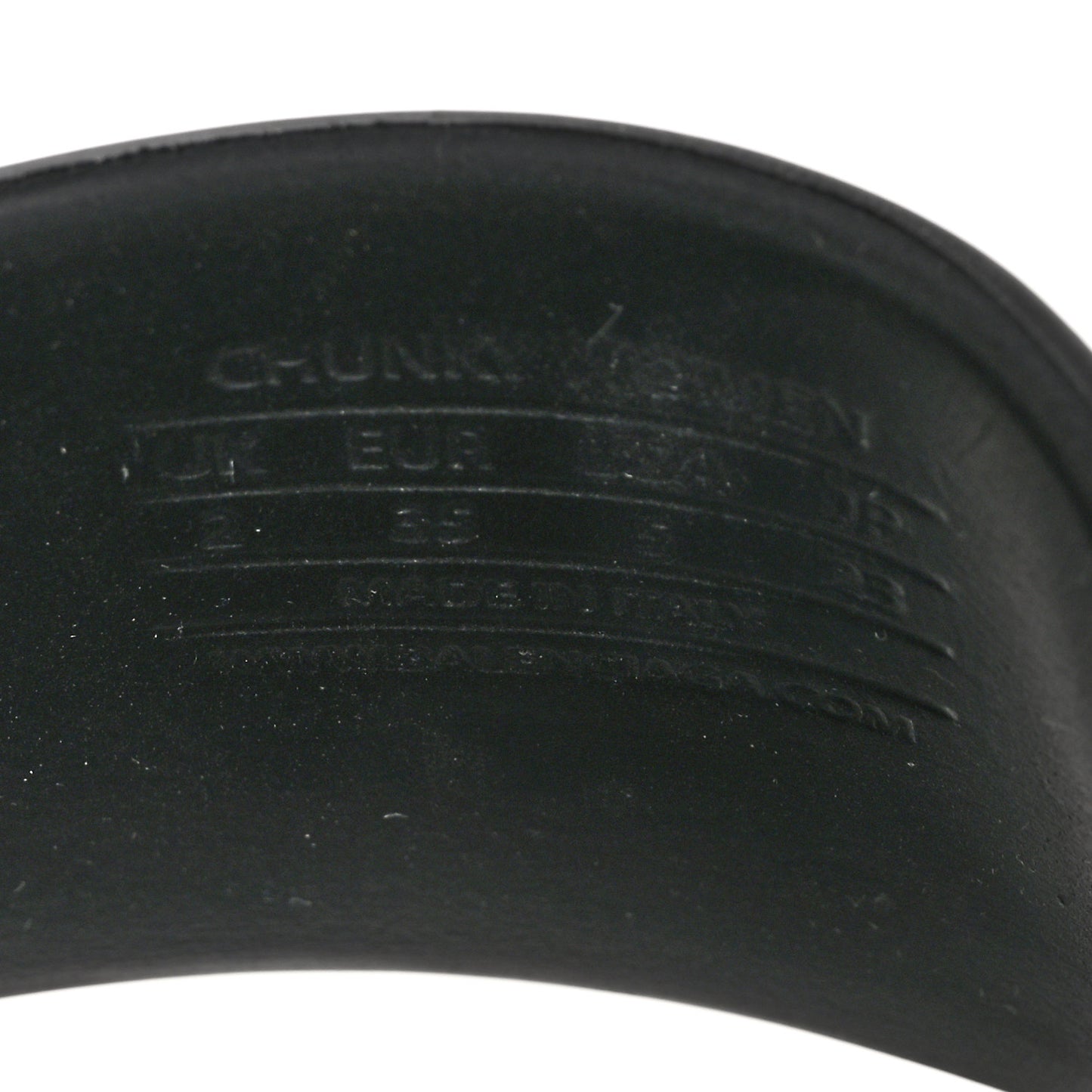 Rubber Chunky Platform Slide Sandals 35 Black