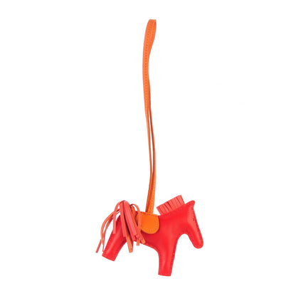 Hermes Milo Lambskin Grigri Rodeo Horse Bag Charm PM Rouge Rose Indien Jaipur Feu 3 of 5