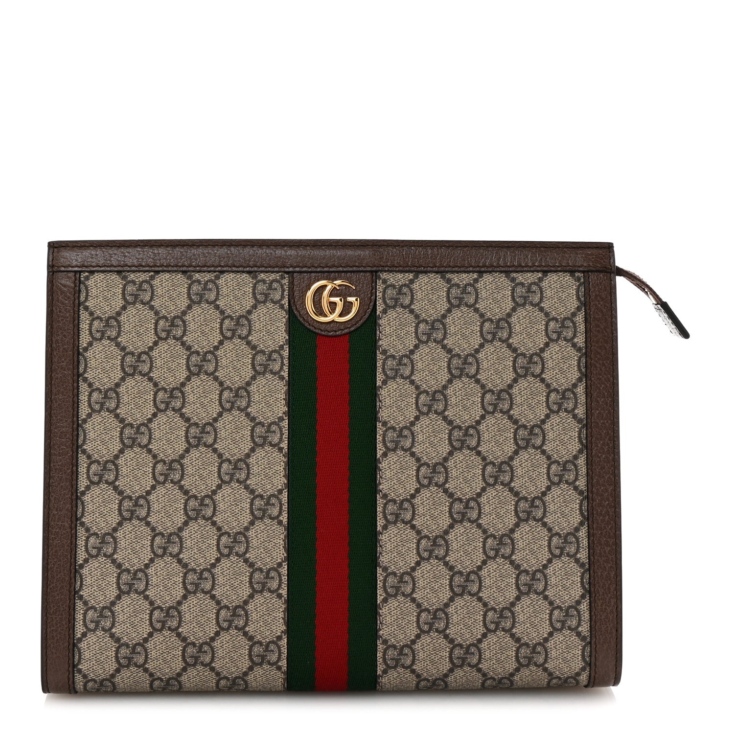Gucci GG Supreme Monogram Web Ophidia Pouch Brown 1 of 7