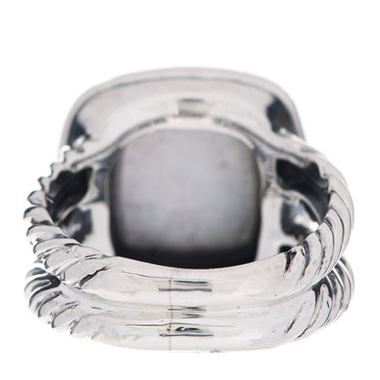 David Yurman Sterling Silver Diamond Black Mother of Pearl 11mm Albion Ring 51 5.75 4 of 7