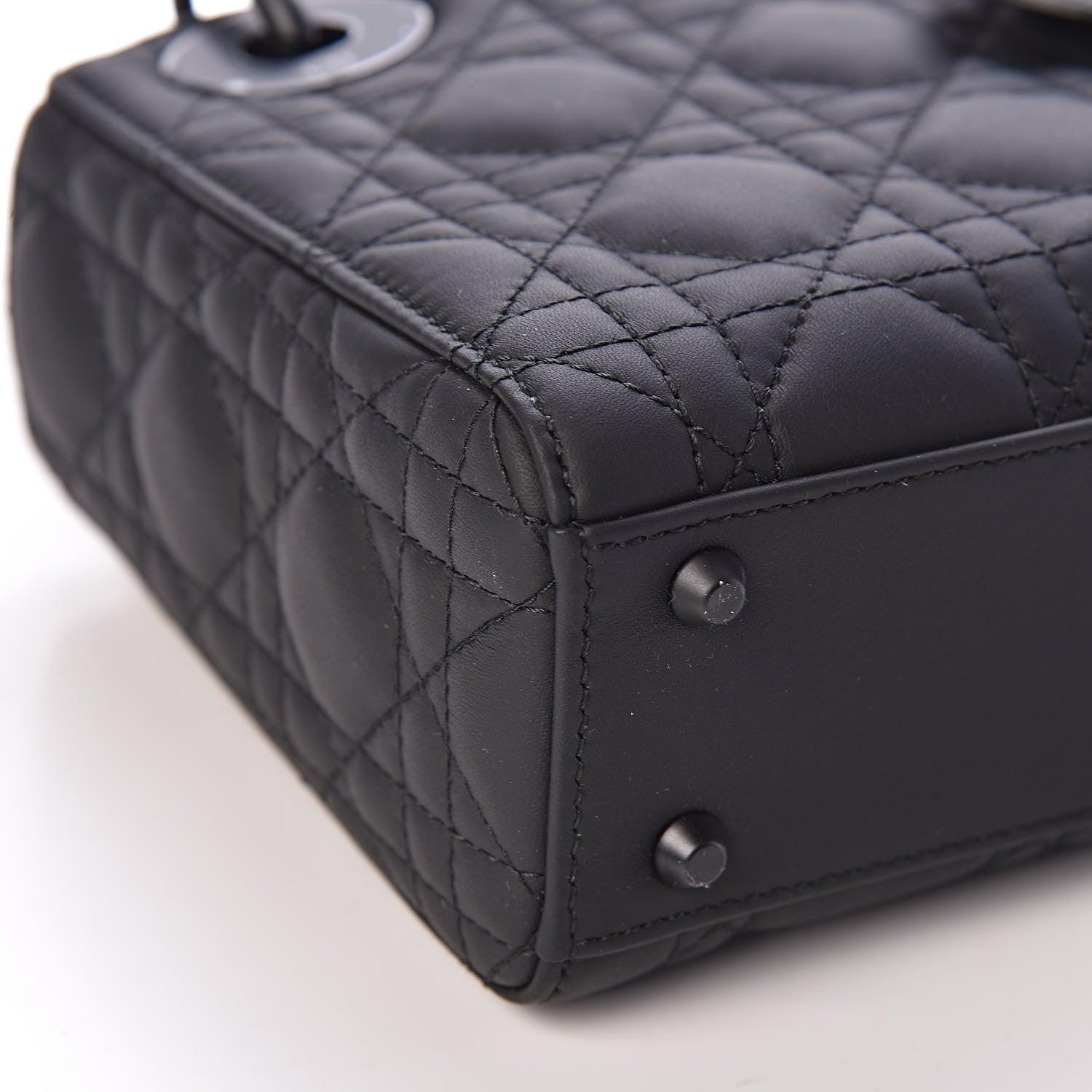 Christian Dior Ultra Matte Calfskin Cannage Mini Lady Dior Black 9 of 11