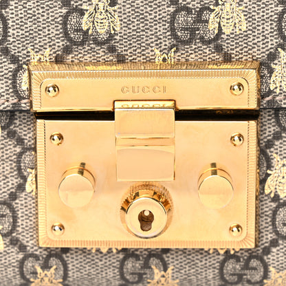 Gucci GG Supreme Monogram Bees Small Padlock Shoulder Bag Black 14 of 14