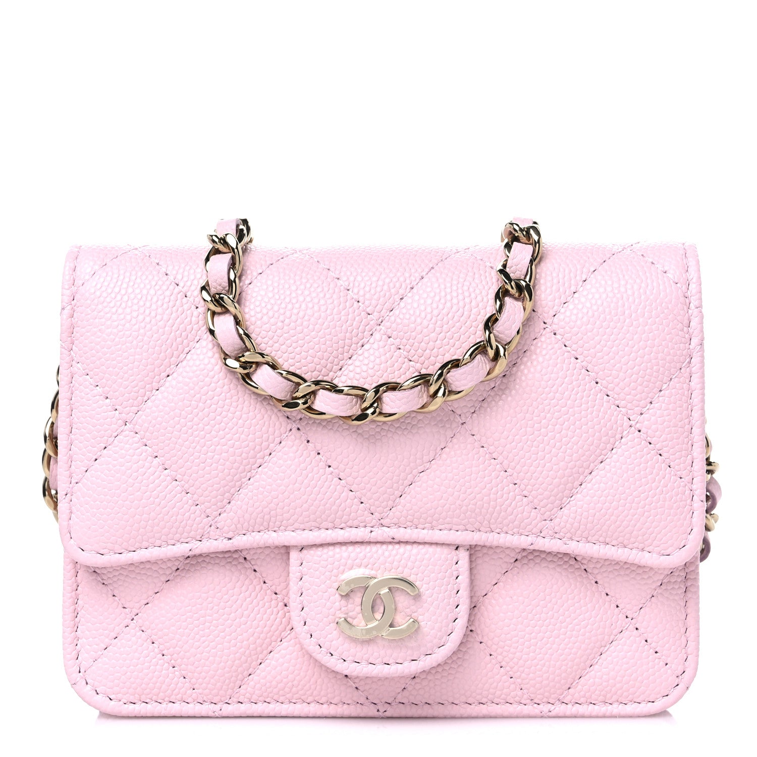 Chanel Caviar Quilted Mini Chain Bag Pink 1 of 11