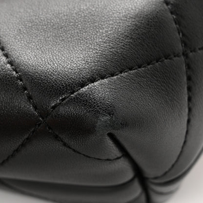 Chanel Suede Calfskin Shiny Lambskin Quilted Coco Base Flap Top Handle Bag Beige Black 11 of 12