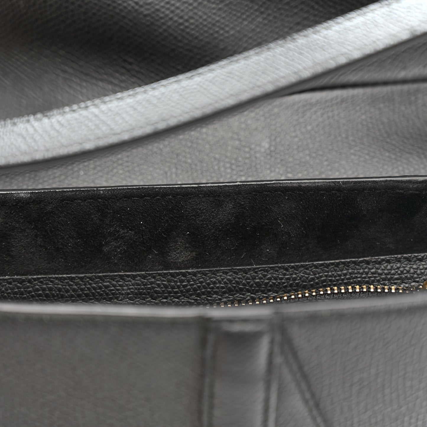 Grained Calfskin Saddle Bag Black