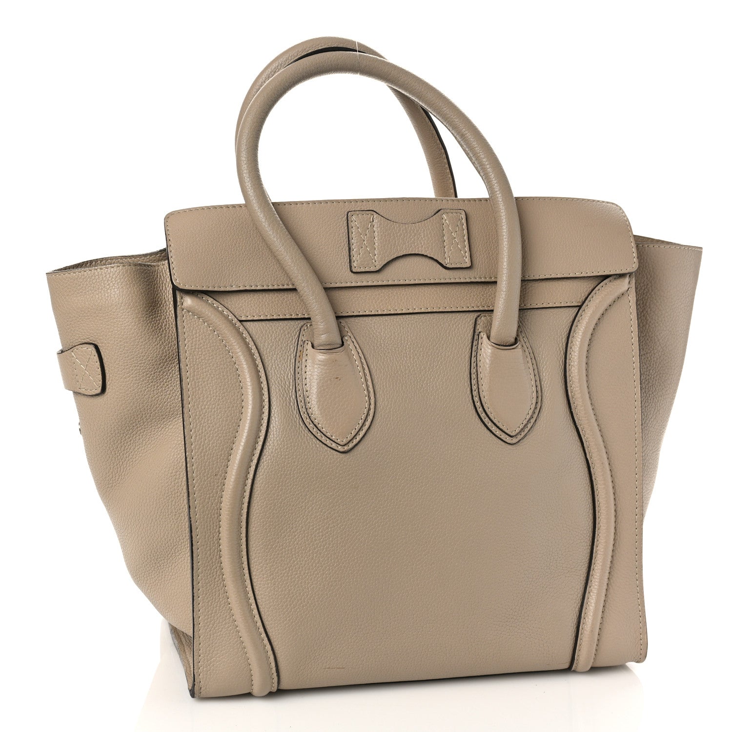 Celine Drummed Calfskin Mini Luggage Dune 3 of 15