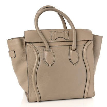 Celine Drummed Calfskin Mini Luggage Dune 3 of 15