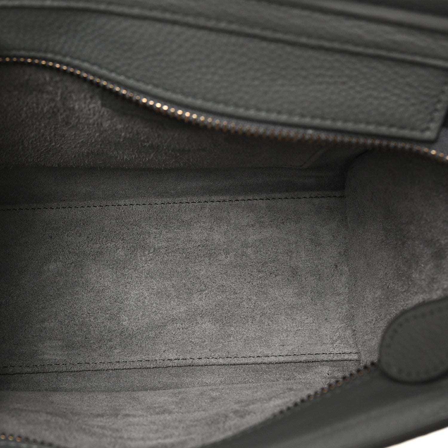 Celine Drummed Calfskin Nano Luggage Kohl 5 of 9
