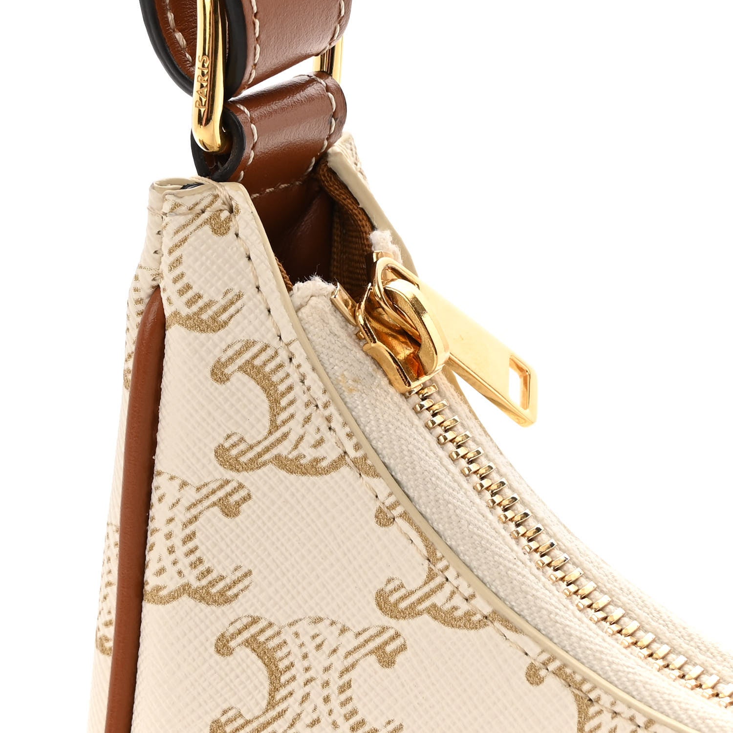 Celine Canvas Calfskin Ava Triomphe Shoulder Bag White 12 of 12