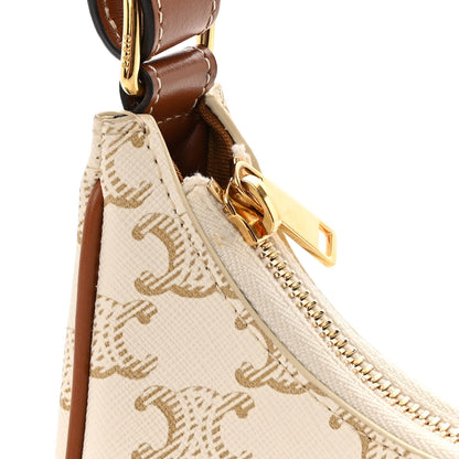 Celine Canvas Calfskin Ava Triomphe Shoulder Bag White 12 of 12