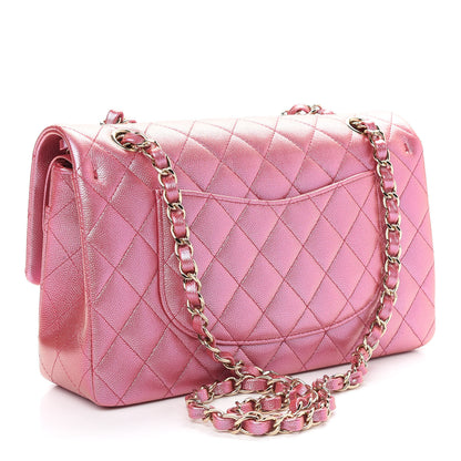 Chanel Iridescent Caviar Quilted Medium Double Flap Dark Pink 3 of 9