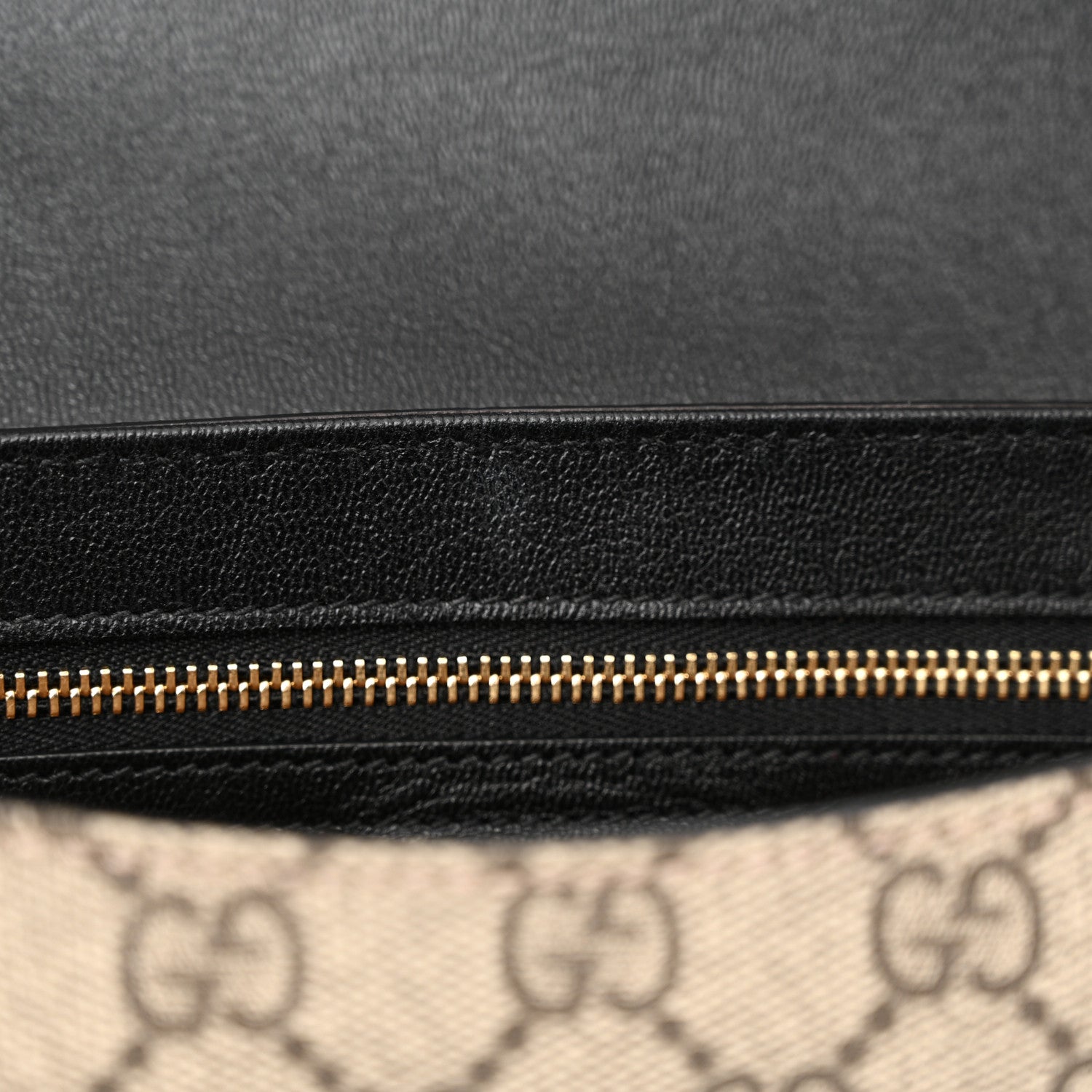 Gucci GG Supreme Monogram Calfskin Small Padlock Messenger Shoulder Bag Beige Black Cuir 14 of 14