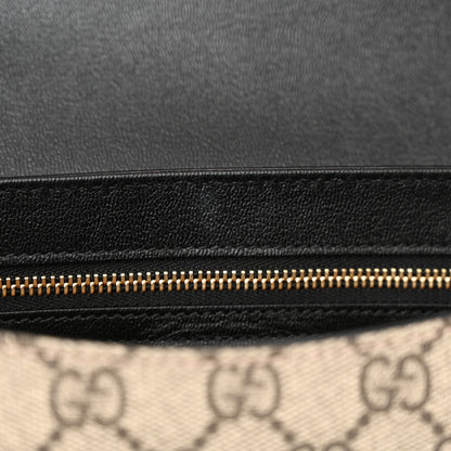 Gucci GG Supreme Monogram Calfskin Small Padlock Messenger Shoulder Bag Beige Black Cuir 14 of 14