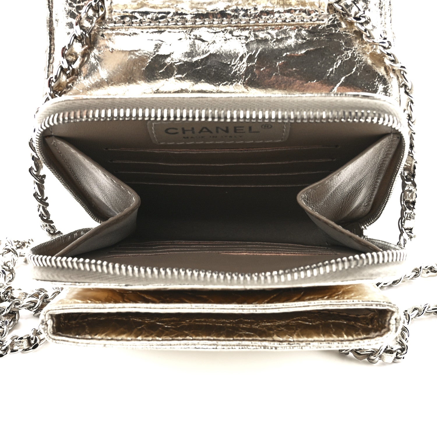 Chanel Crackled Aged Calfskin Mini Crossbody Flap Gold 5 of 12