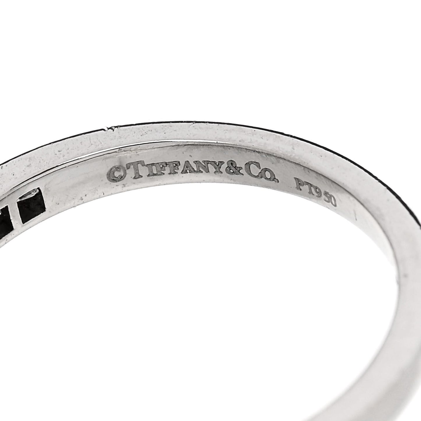Platinum Diamond .39ctw Princess Cut Half Circle Eternity Band Ring 53 6.5
