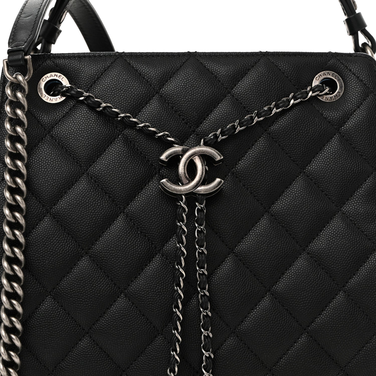 Chanel Caviar Quilted Medium CC Bucket Bag Black 8 of 11