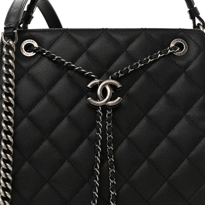 Chanel Caviar Quilted Medium CC Bucket Bag Black 8 of 11