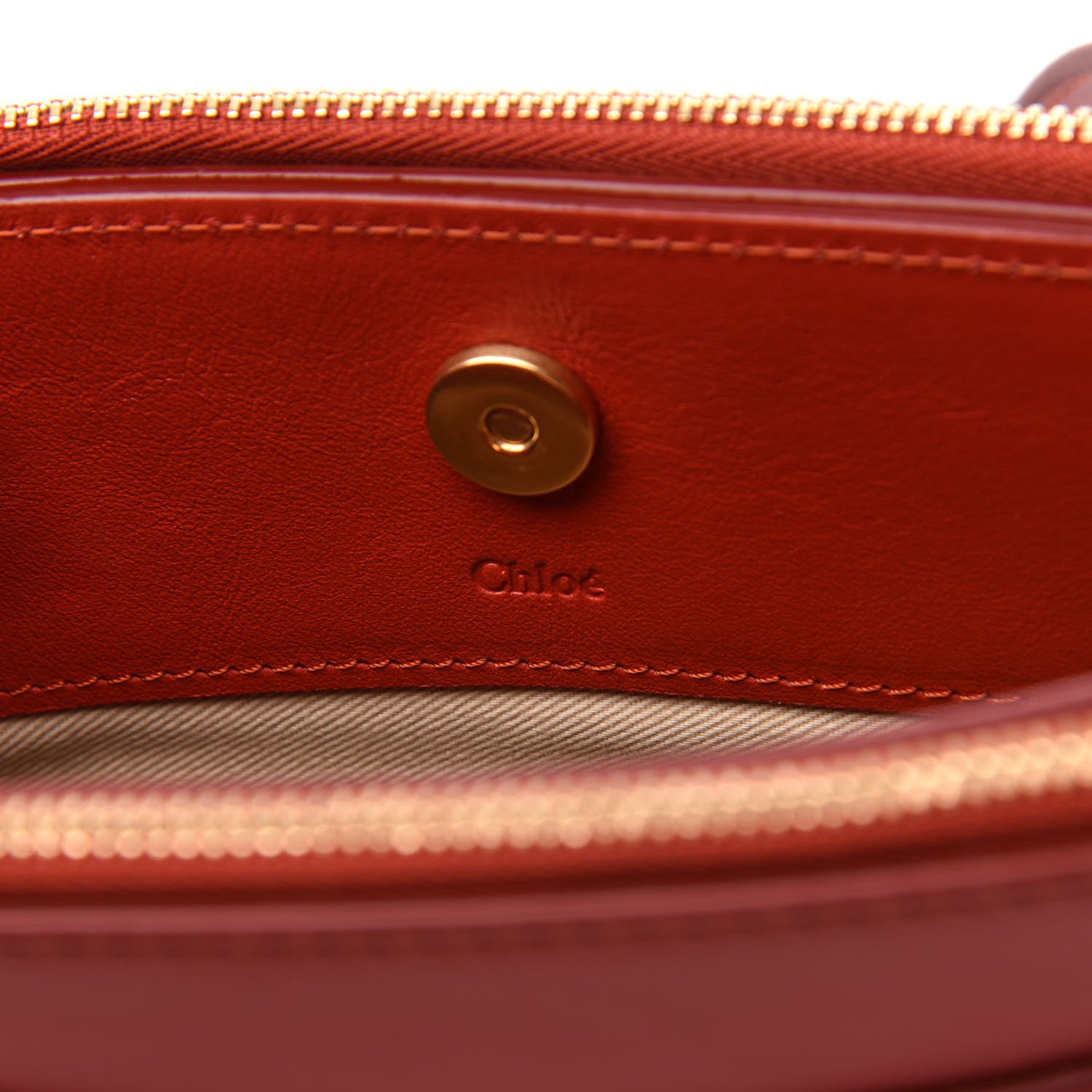 Chloe Calfskin Suede Mini Roy Bag Earthy Red 6 of 9