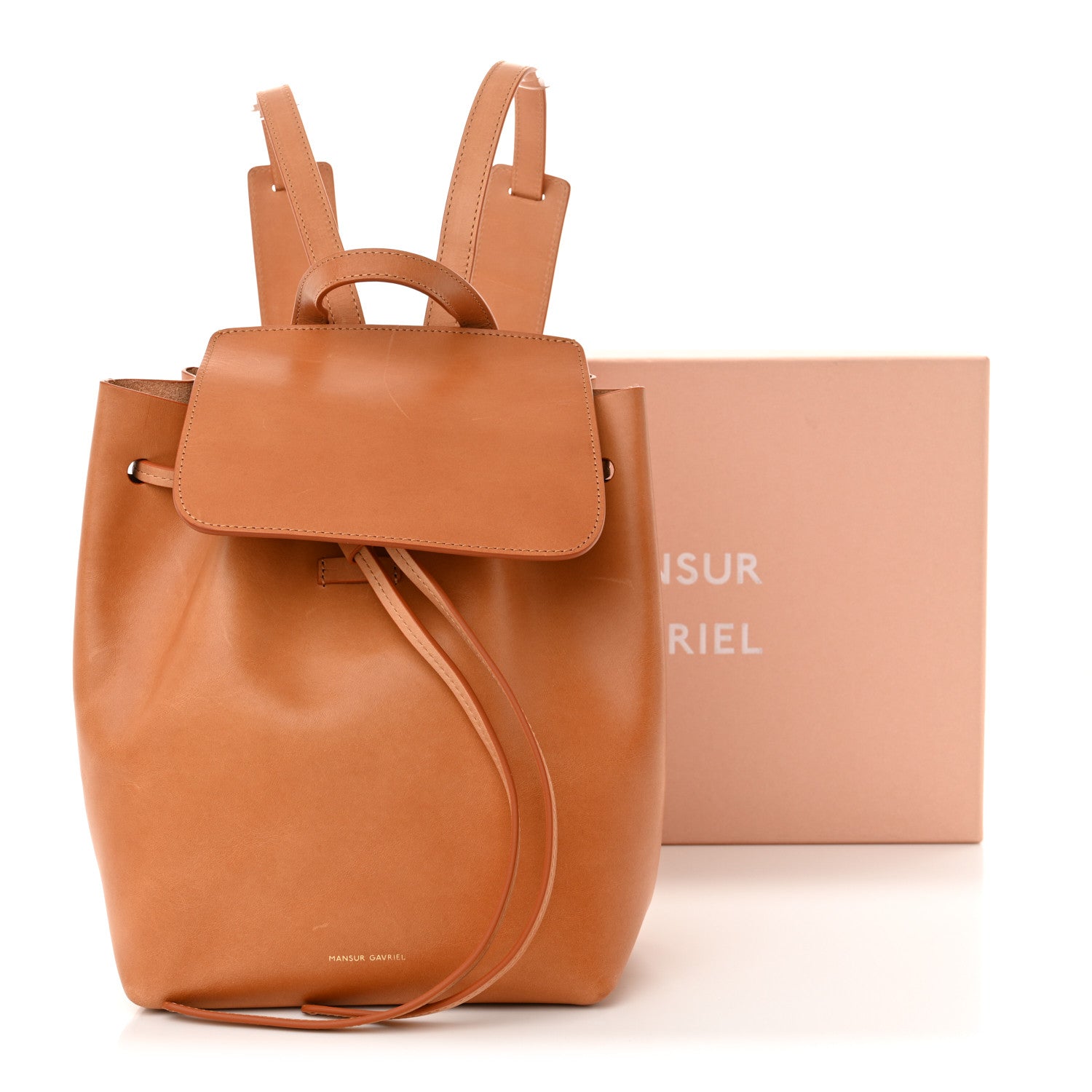 Mansur Gavriel Vegetable Tanned Calfskin Mini Backpack Cammello Rosa 1705715 – FASHIONPHILE