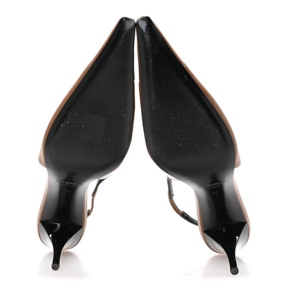 Saint Laurent Nappa Babylone Breteuil Slingback Pumps 36 Macadamia 6 of 8