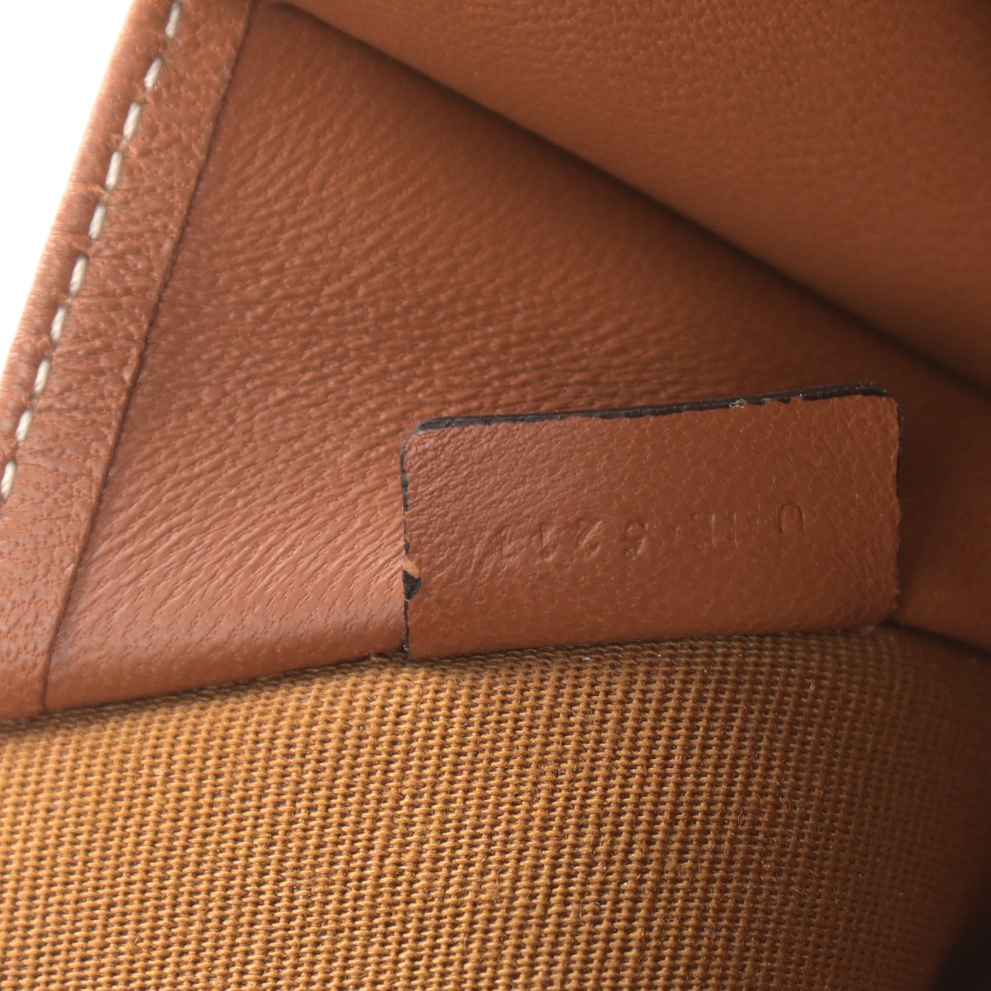 Triomphe Canvas Calfskin Mini Clutch on Chain Tan