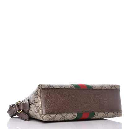 Gucci GG Supreme Monogram Textured Dollar Calfskin Web Small Ophidia Dome Shoulder Bag Beige Ebony New Acero 4 of 11