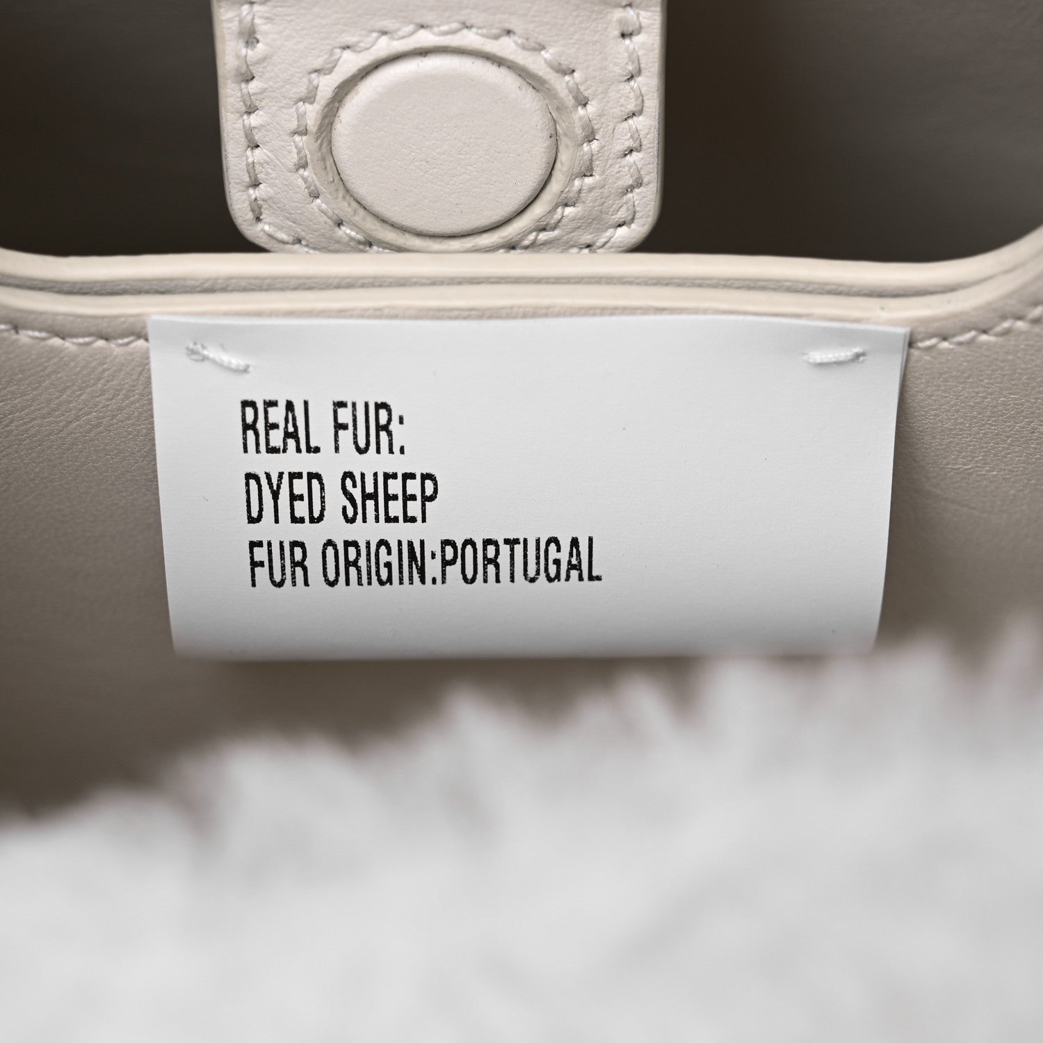 Prada Shearling Saffiano Mini Panier Bucket Bag White 7 of 7