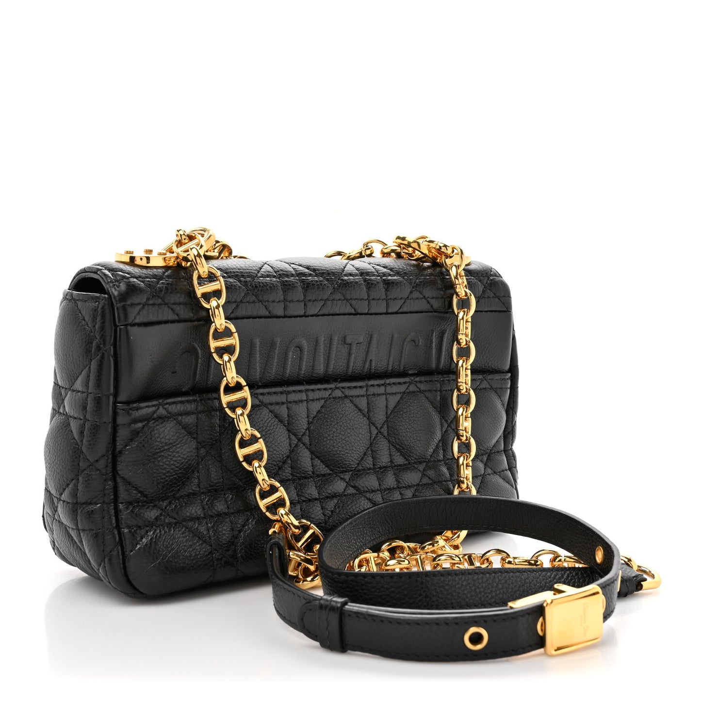 Calfskin Cannage Small Caro Bag Black